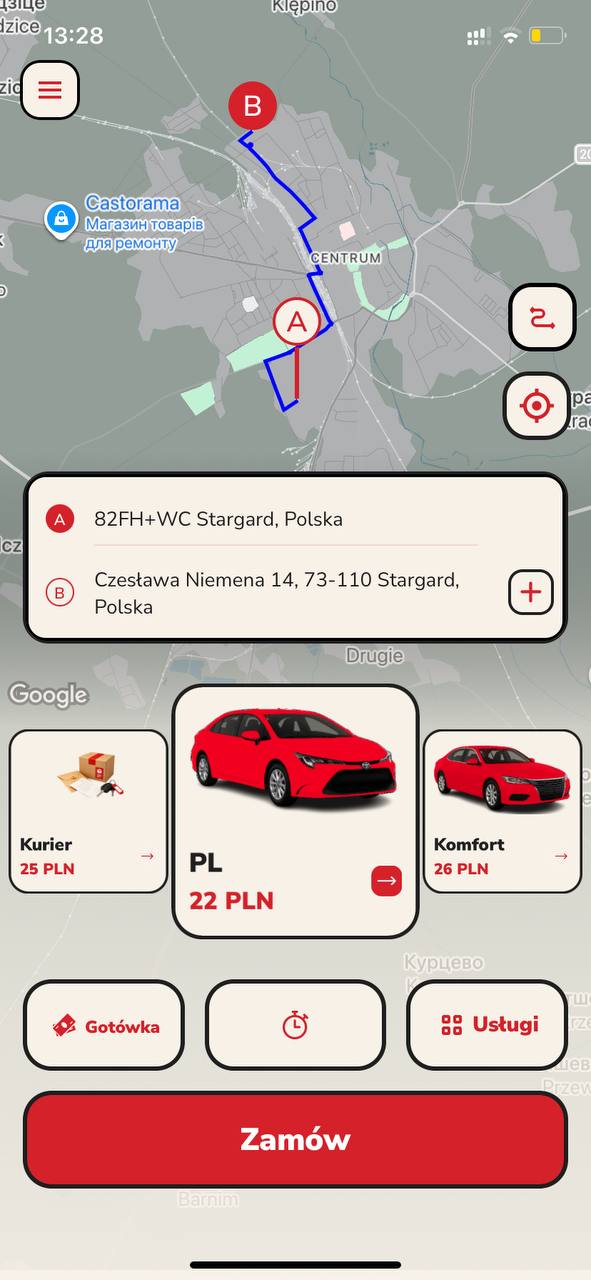 Aplikacja PL Taxi — zamawianie taksówki w Stargardzie